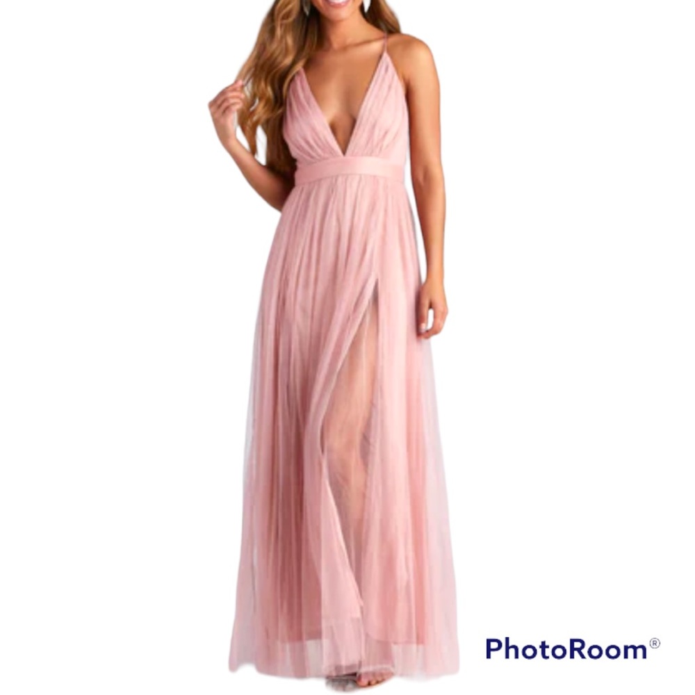 Mauve Tulle Formal Dress